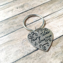 Load image into Gallery viewer, Fairy Tales do come true heart keychain
