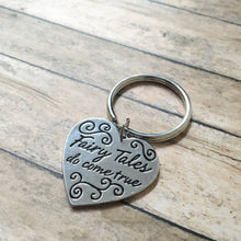 Load image into Gallery viewer, Fairy Tales do come true heart keychain
