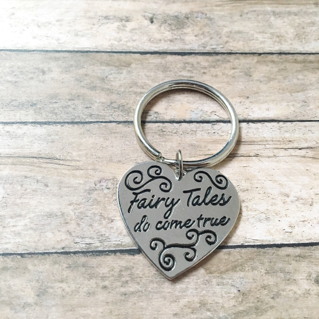 Fairy Tales do come true heart keychain